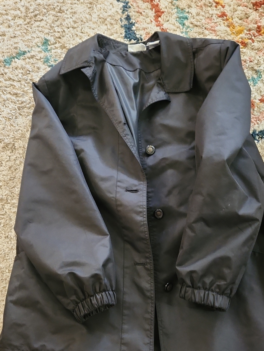 Blair Black Button-Front Trench Coat